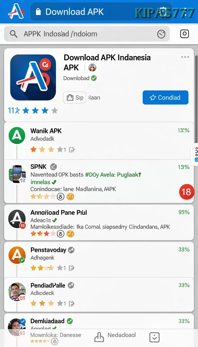 Cuplikan layar menu unduhan kipas777 untuk perangkat Android